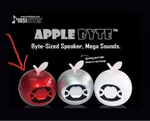 【定価4180円→2000円未開封】MUSIBYTES(ミュージバイト) アップルバイト 小型スピーカーレッド