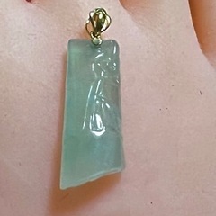 ネックレス 竹 ミャンマー産 本翡翠 氷ヒスイ A貨 18kゴールド　透明色 誕生日プレゼント  鑑別書付き 2022072101の画像