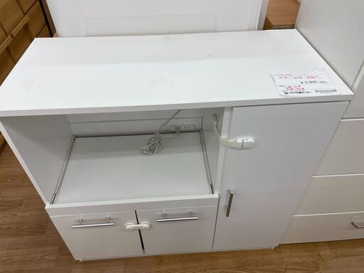ニトリ レンジ台 ホワイト H90×W90×D40 クリーニング済み KJ751