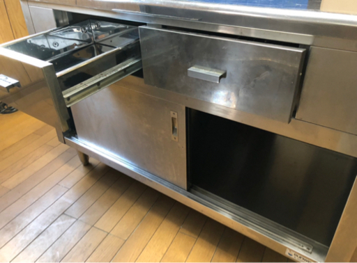 多用途☆ステンレス作業台(引出し2口)美品！！