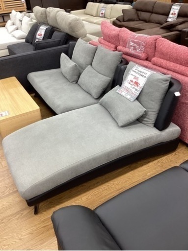 KG-88【新入荷　リサイクル品】ニトリ　ポーション2GY カウチソファ2点セット　黒×グレー