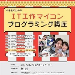 夏休みデジタル縁日「小学生のためのIT工作マイコンプログラミング...
