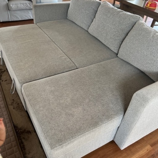 【取りに来ていただける方】布張りカウチソファベッド