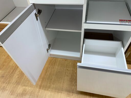 髙橋木工 食器棚 白 H195×W80×D51 クリーニング済み SJ393