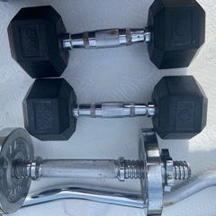決まりました！筋トレに！ダンベルとバーベルセット