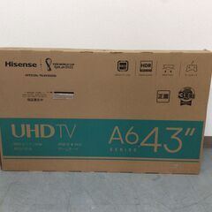 （12/8受渡済）YJT4894【Hisense/ハイセンス 43インチ液晶テレビ】新品 43A6G 家電 映像機器 4Kテレビ 