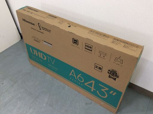 （12/8受渡済）YJT4894【Hisense/ハイセンス 43インチ液晶テレビ】新品 43A6G 家電 映像機器 4Kテレビ 