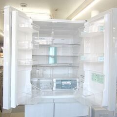 日立 475L 2010年製 冷凍冷蔵庫 R-SF48ZM ホワイト 6ドア「まんなか