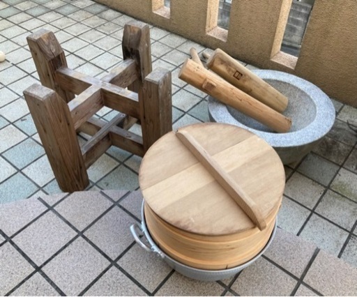 石臼の餅つきセット一式