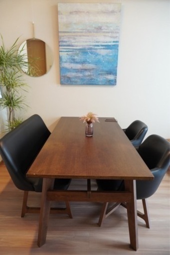 【定価約14万円】LIVING HOUSE / AZUMAYA カフェ風ダイニングテーブルセット