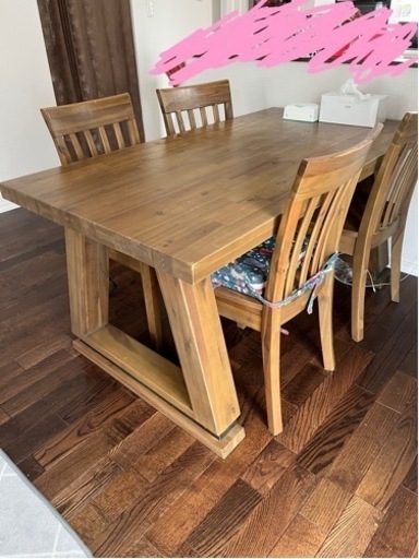 アカシア　ダイニングテーブル　イスセット