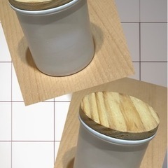 蓋なしキャニスター白 陶器のキッチン用品スタンド 今ならもう一つ小をプレゼントの画像