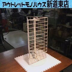 店舗什器 三角回転ネット什器 卓上 スチール製 ロータイプ アク...