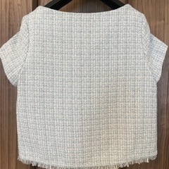 【GU】ツイーディブラウス(半袖)/XSサイズの画像