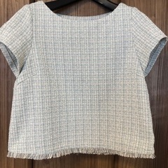 【GU】ツイーディブラウス(半袖)/XSサイズ