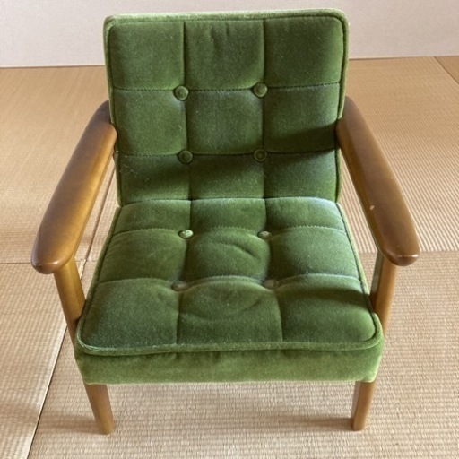 Kチェアミニ　カリモク　モケットグリーン