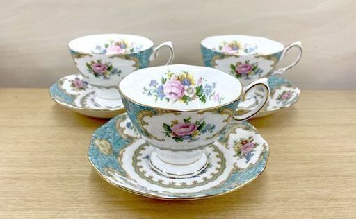   Lady Ascot カップ＆ソーサー 3客セット ロイヤルアルバート レディーアスコット 花柄 金彩 カップ 食器 札幌市