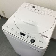 （8/4受渡済）JT4882【SHARP/シャープ 5.5㎏洗濯機】美品 2021年製 ES-GE4E-C 家電 洗濯 全自動洗濯機 簡易乾燥機能付