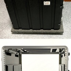 ABS樹脂19インチ　8Uラックケース　平台車付き　キャスター固定可能