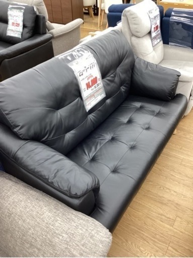 KG-100【新入荷　リサイクル品】2シーターソファ　黒