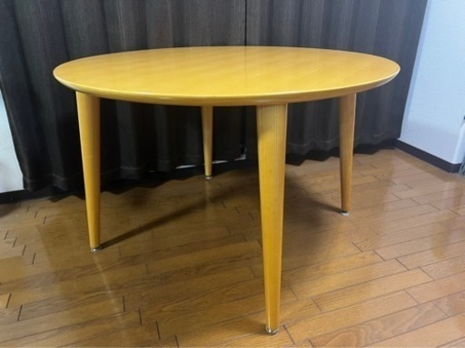 【販売相手確定しました】ダイニングテーブルセット　4人掛け　イス4脚セット　円卓　ナチュラル