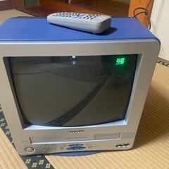 昭和レトロ　シャープ製　ビデオデッキ内蔵TVの画像