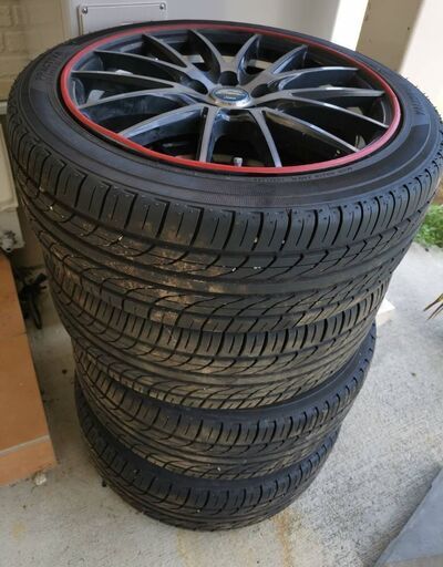 シュナイダー アルミホイール 215/45R17 / 7J +50 100 5H 4本 タイヤ9部山