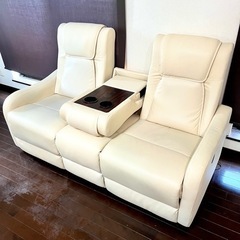 電動リクライニングソファ 3人掛け USBポート付の画像
