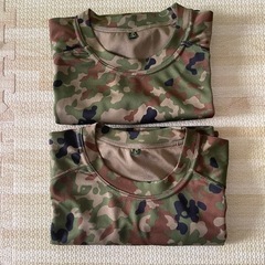 陸自迷彩風半袖速乾Tシャツ2枚組 Lサイズ サバゲーに、コスプレに。の画像