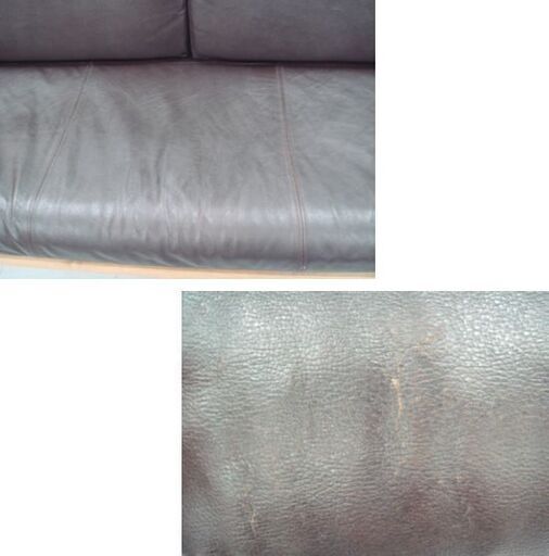 3人掛けソファー 木製フレーム レザー調 幅190×奥行77×高68