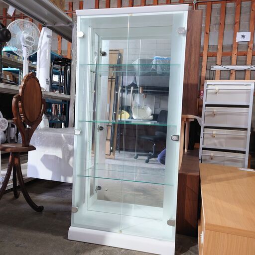 8/22 終 コレクションボード 60cm幅 飾り棚 ガラス ホワイト 収納 棚 コレクションラック 菊倉HG