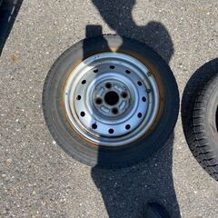 鉄チンタイヤ　155/65R13　PCD100　ハブ径50の画像