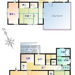 とっても広いバルコニー付🍀駐車場あり🚙戸建て賃貸