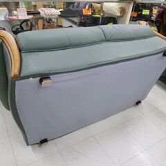 2人掛けソファー グリーン系 本革 合皮 レザー調 2Pソファ 幅147