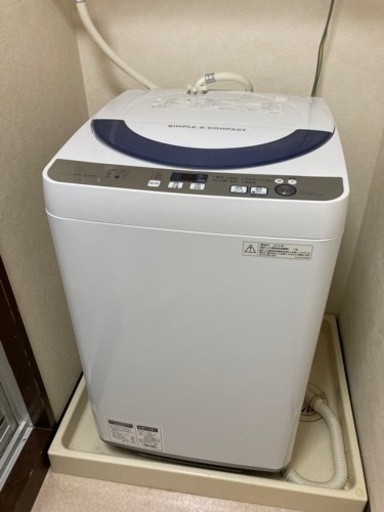 【お譲り先確定済み】洗濯機(SHARP製ES-GE55R, 2016年製)