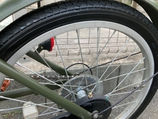 (美品)THREESTONE変速折りたたみ自転車(緑)
