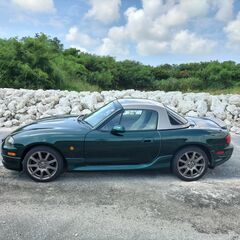 即決　400,000！！　車検2年込、県外仕入、純正ガラス幌カバー付き。今年度、税込み。平成14年　ロードスターの画像