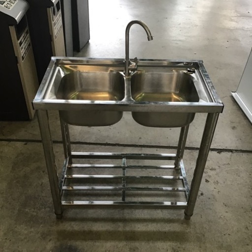 JG-46 【オフィス家具専門店】ベランダや庭先に！！  家庭用2層シンクです！