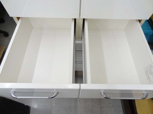 [藻倉]【恵庭】ニトリ　洋服タンス　FKY-34　観音開き　3段　引き出し　クローゼット　ピアノホワイトコーティング加工　幅約80㎝　