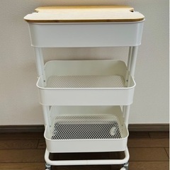 IKEA RASKOG イケア ロースコグ 白　キッチンワゴン ...