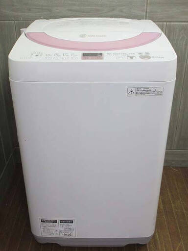 ss3852　シャープ　洗濯機　6kg　ES-GE60N-P　ピンク　穴なし槽　SHARP　全自動洗濯機　節水　ステンレス槽　少人数世帯向け　高濃度洗浄機能　風乾燥　槽クリーン　コンパクト