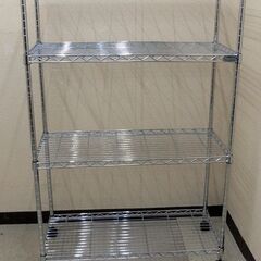 売却済み【平日取りに来ていただける方】アイリスオーヤマ☆メタルラック4段キャスター付き（2Z0145）の画像