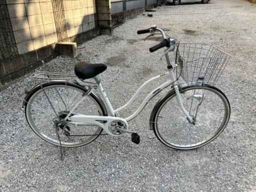 【受渡済】27インチ　自転車　ホワイト　美品