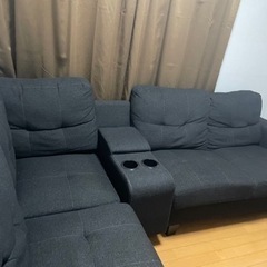 期間限定！！ドリンクフォルダー付きコーナーソファー