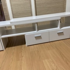 【取引決定】【無料】テレビボード　テレビ台　ホワイト　伸縮タイプ