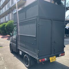 三菱 ミニキャブトラック 　キッチンカー　移動販売車　マッドブラック　軽トラ　黒の画像
