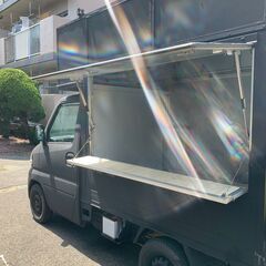 三菱 ミニキャブトラック 　キッチンカー　移動販売車　マッドブラック　軽トラ　黒の画像