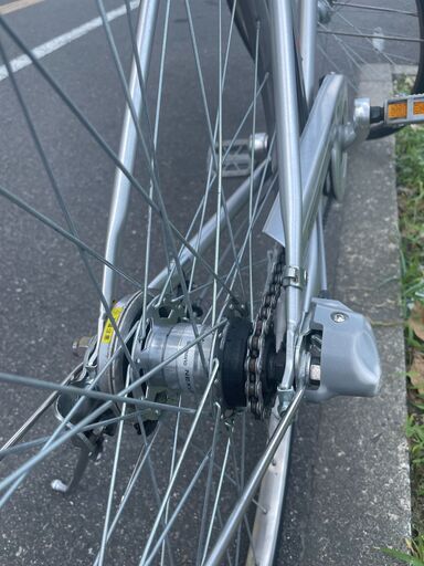 美品!!　自転車　No.255　シティサイクル　ブリヂストン　シルバー　27インチ　内装3段変速【リサイクルショップどりーむ荒田店】