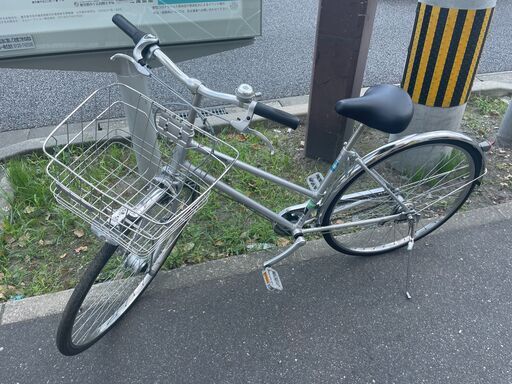 美品!!　自転車　No.255　シティサイクル　ブリヂストン　シルバー　27インチ　内装3段変速【リサイクルショップどりーむ荒田店】