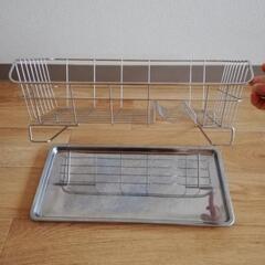 ステンレス製　水切りカゴ　コーナン　食器置き　キッチンラック　金属製の画像